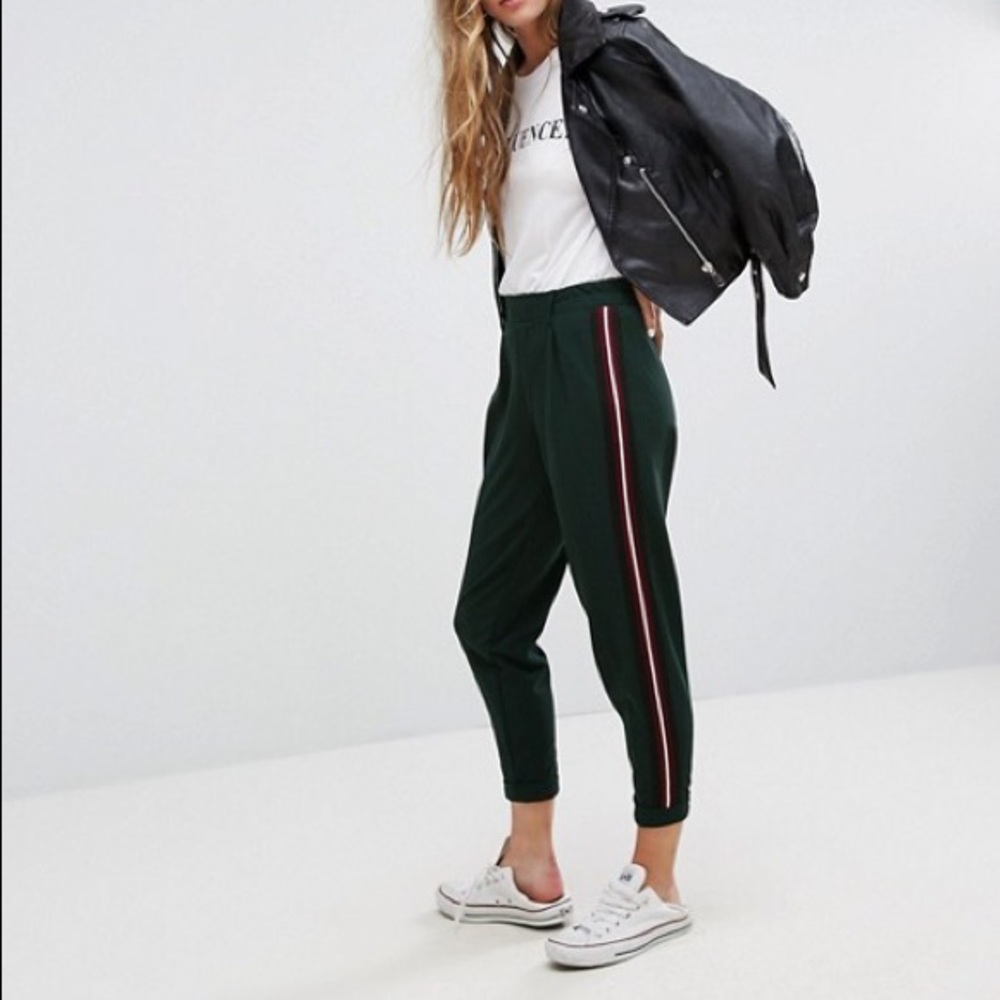 Bershka side stripe joggers/trousers